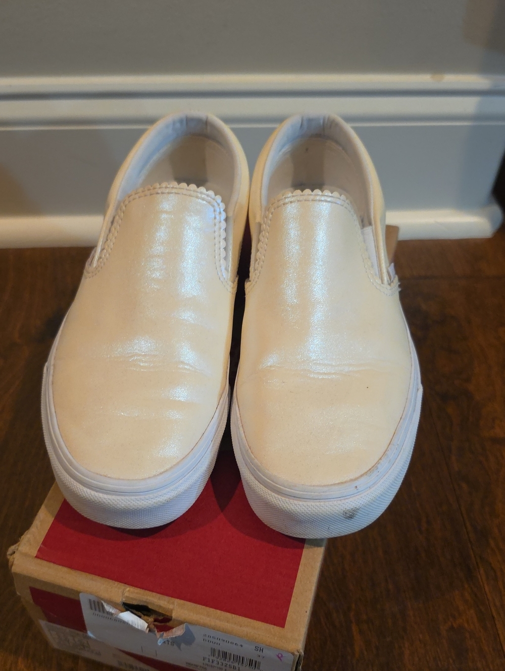 Women Slip-On Shoes in Shimmery Cream